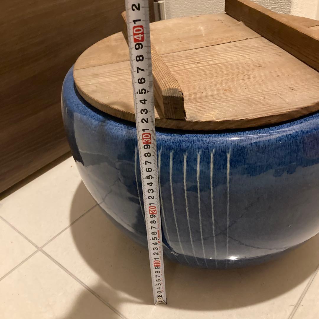 火鉢 五徳 蓋つき 大型 直径43センチ　昭和アンティーク