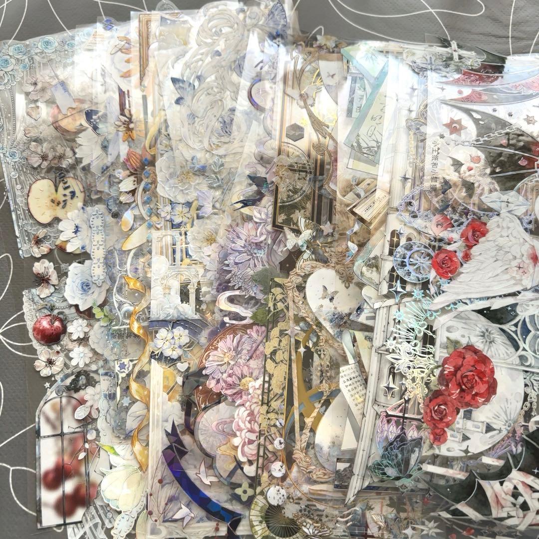 【同梱価格1040円】　コラージュ素材　海外マステ　装飾テープ　50種　PET④