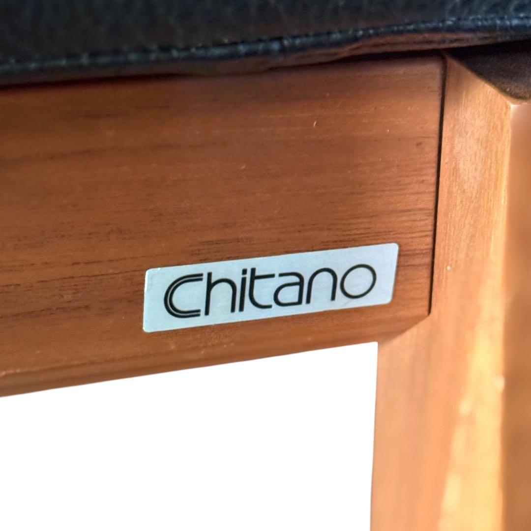 KZ007 カリモク　chitano レザー　オットマン　スツール黒　ブラック