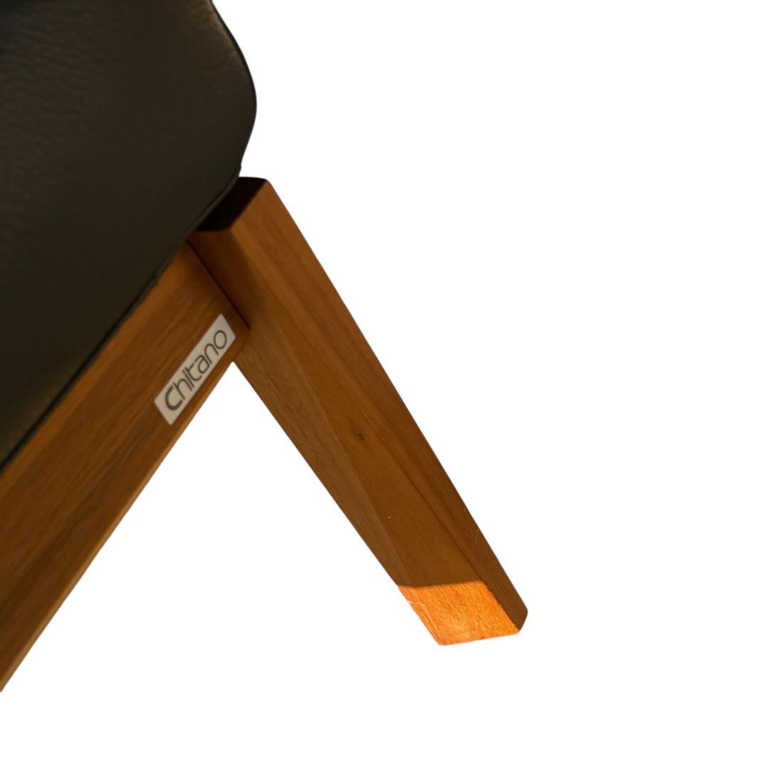 KZ007 カリモク　chitano レザー　オットマン　スツール黒　ブラック