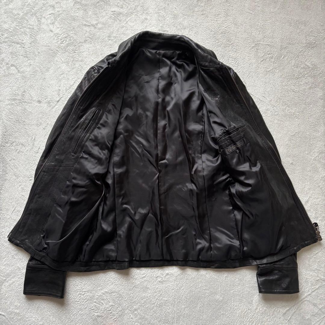 5351プールオム レザージャケット 羊革 黒 シングルライダース　2