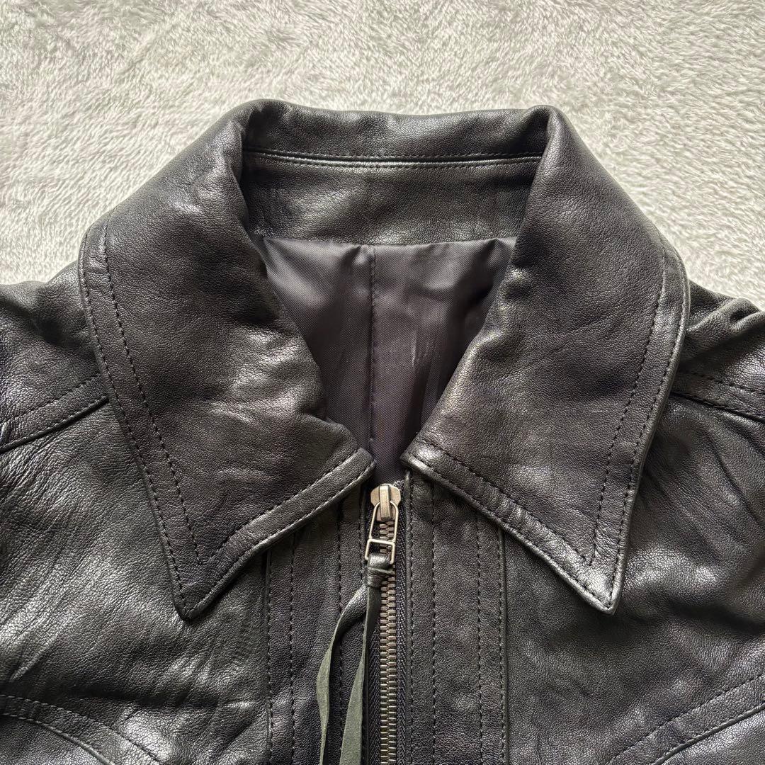 5351プールオム レザージャケット 羊革 黒 シングルライダース　2