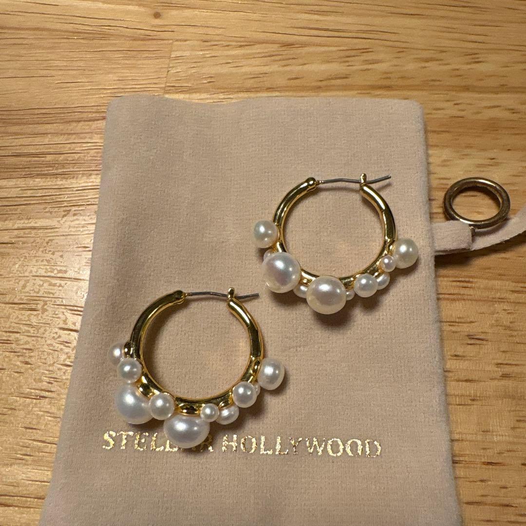 c*a様 ステラハリウッド　バブルパールフープピアス　淡水パール