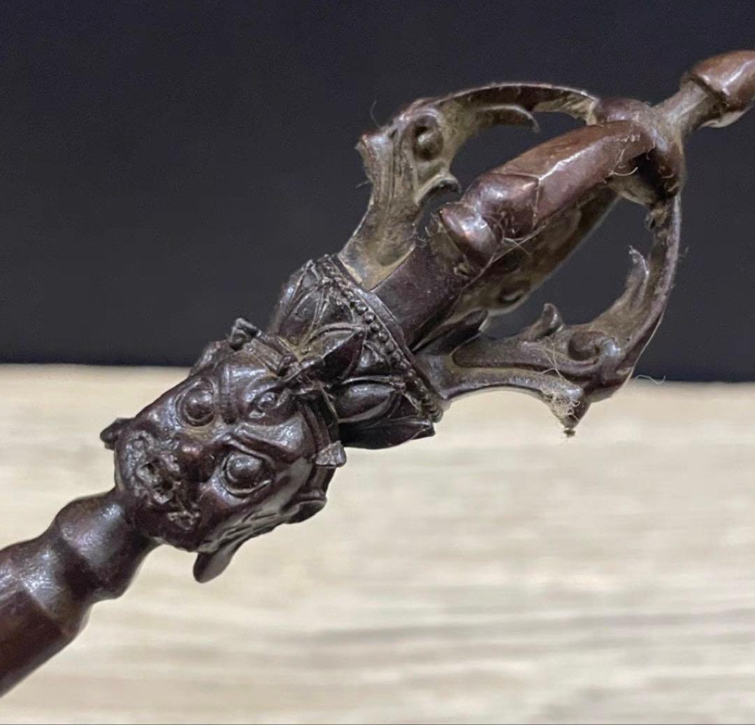 希少　金剛杵　三鈷杵　密教法具　ビンテージ　バジュラ　仏教　五鈷杵　チベット