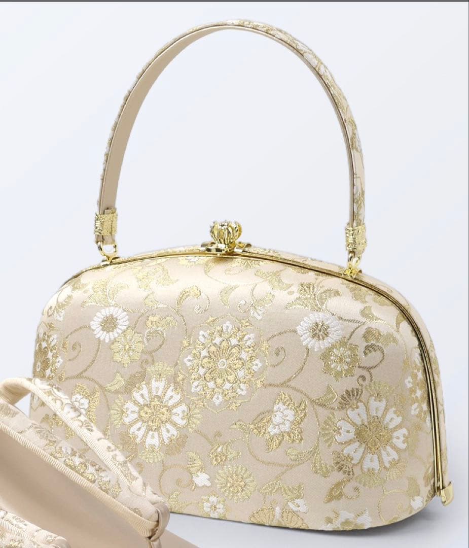 【極美品】西織　NISHIORI高級 唐草文様 バック ゴールド　WK1-G