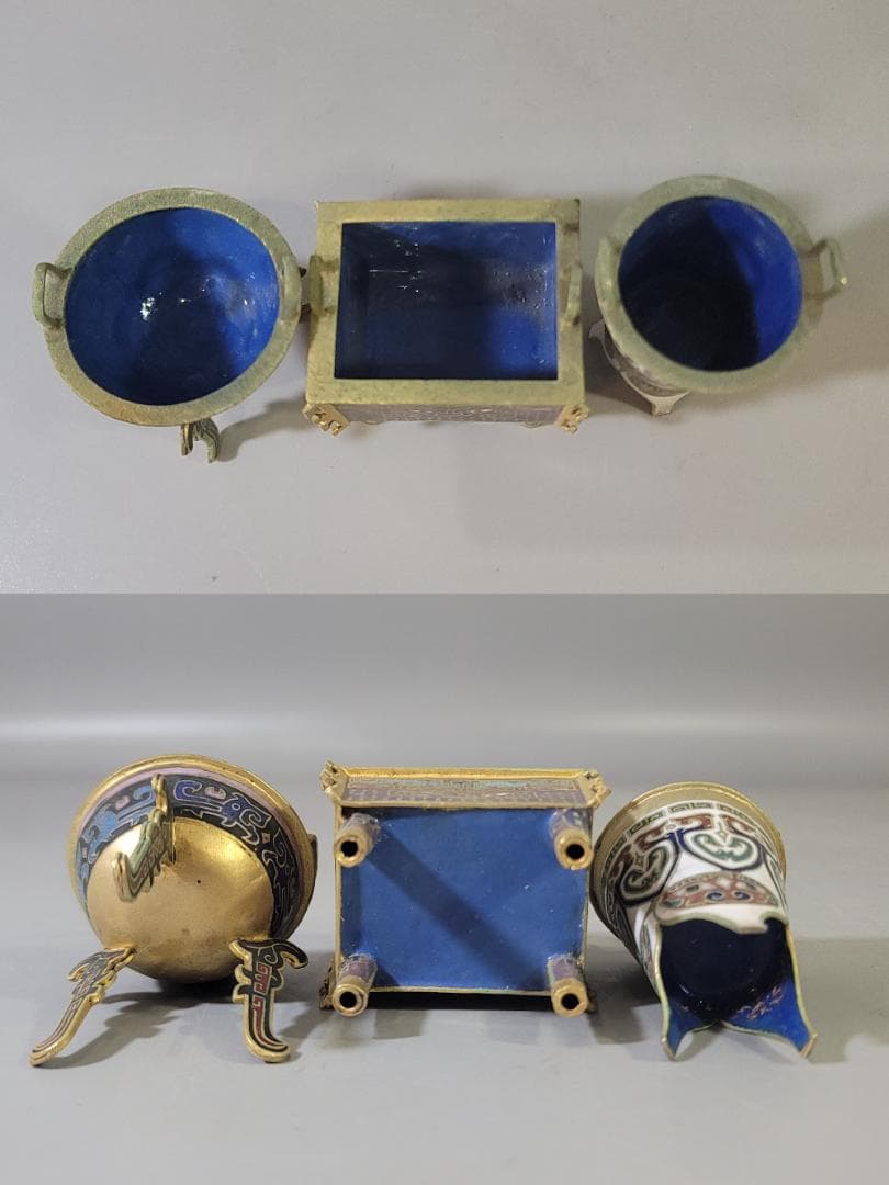 DT718 中国 七宝 香炉 六件 まとめて