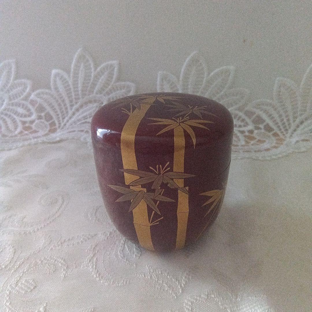 中棗　竹蒔絵　山下泰園作　茶道具