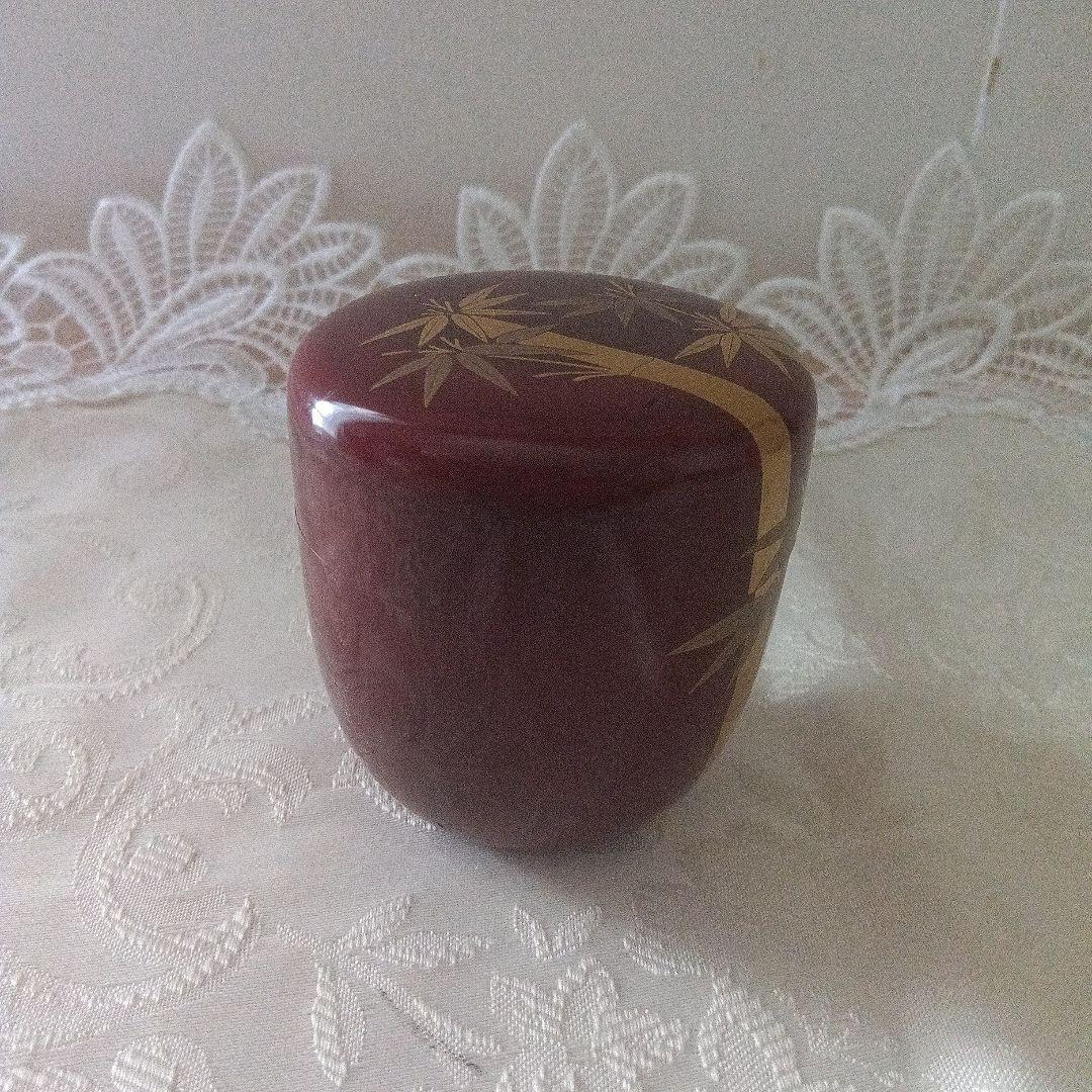 中棗　竹蒔絵　山下泰園作　茶道具