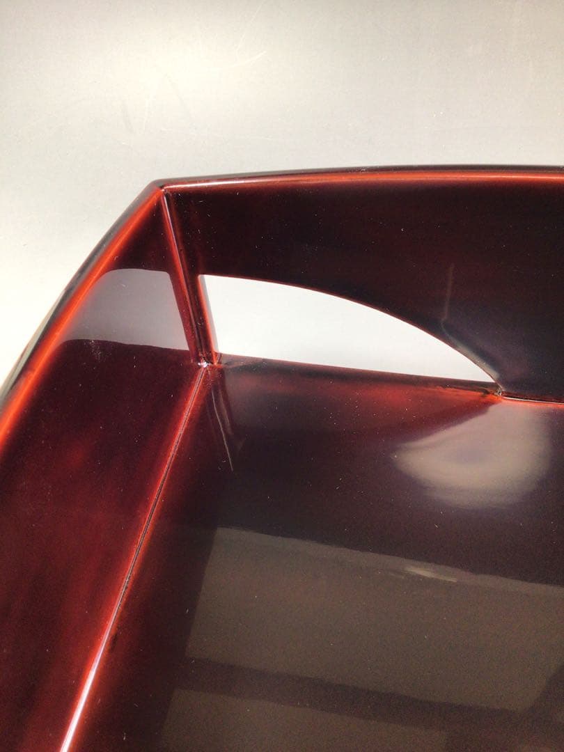 Ｐ９２１　莨盆　『鈴木松栄作』『溜塗』『而妙斎好』『独楽透し』　共箱　茶道具