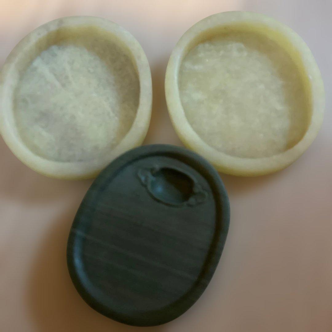 大理石製楕円形硯箱