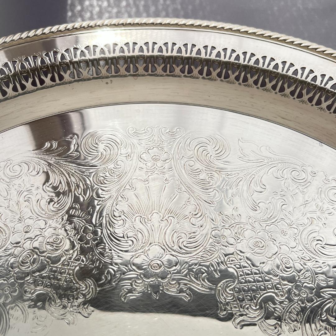 【WM ROGERS】透かしのカフェトレー / ギャラリートレー 38cm