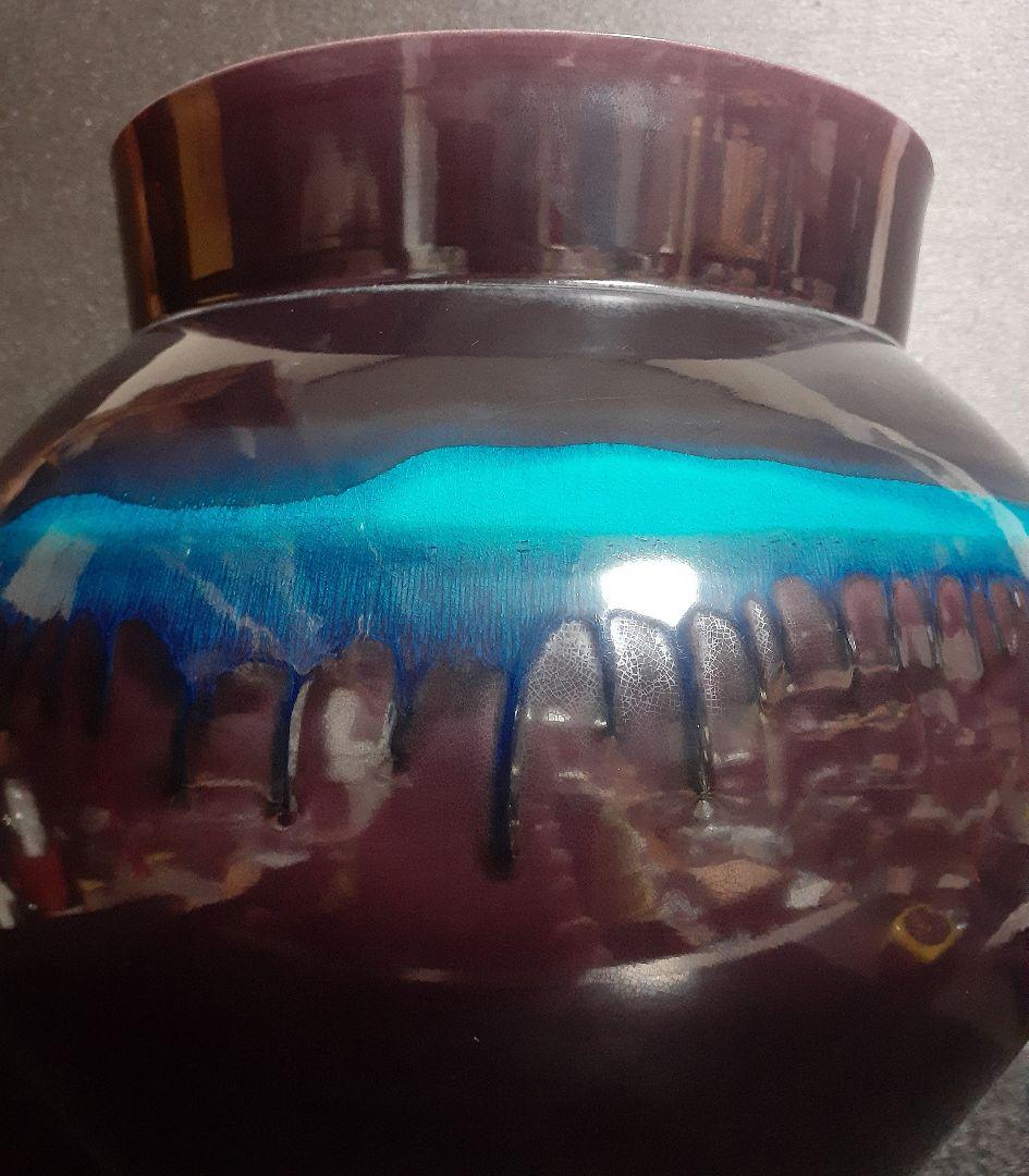 【大作❗️】日本工芸会正会員　琥山窯　名工【小野次郎】作　彩釉壺　母　小野珀子