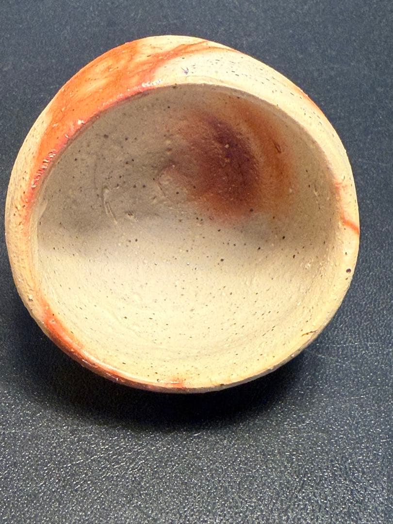 小山厚子　備前ヒダスキぐい呑　共箱、共布、しおり