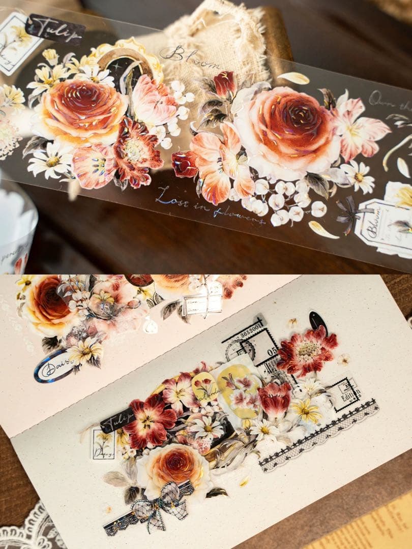 ⭐️SALE⭐️Hoshi奶芙《春野薄雾》海外マスキングテープ　マステ 【2671】