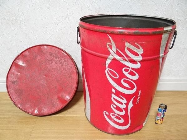 80年代 ビンテージ コカ・コーラ ティントラッシュ ブリキ 缶 ペール缶 旧車