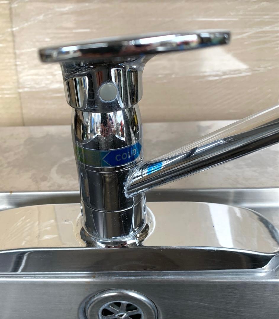 フジマック ステンレス製片扉付1槽シンク KAKUDAI 混合水栓付 ①