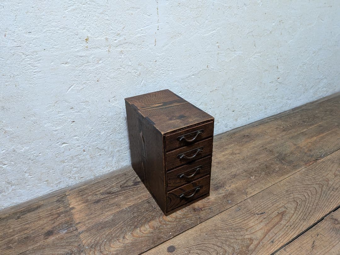 1115 アンティーク　小引き出し　収納棚　小物入れ　ケース　古家具　レトロ