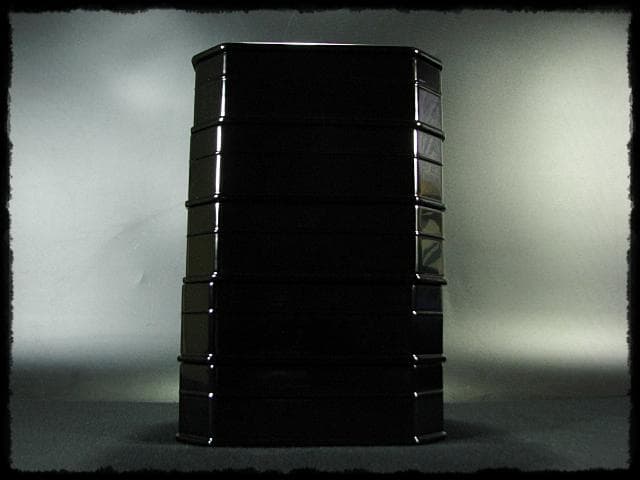 北村 葵春 真塗 縁高 黒真塗 菓子器 五段重箱 懐石 茶道具 共箱 f242