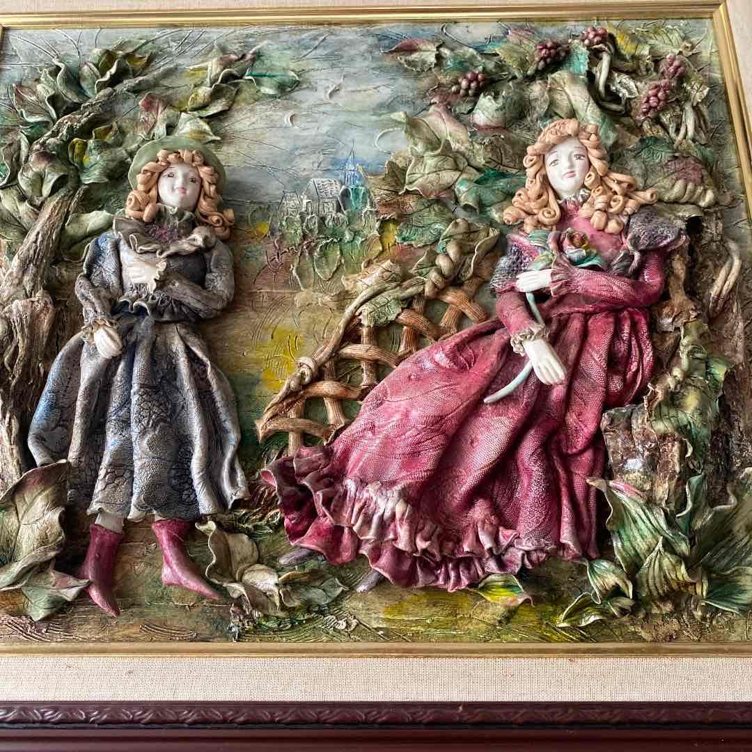 絵画 油絵　粘土細工　ロココ調