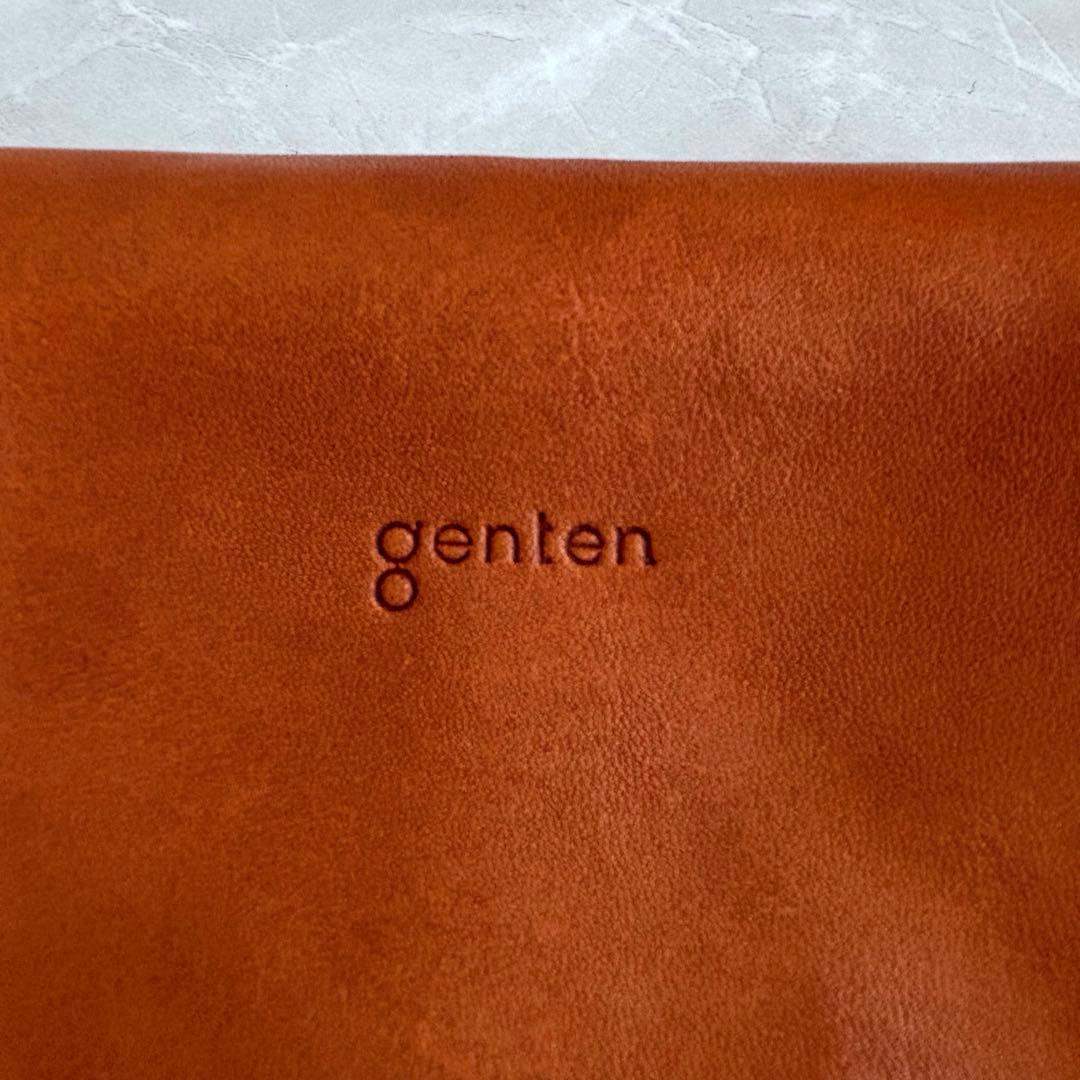 genten ゲンテン レザー折り財布 牛革 ブラウン 美品