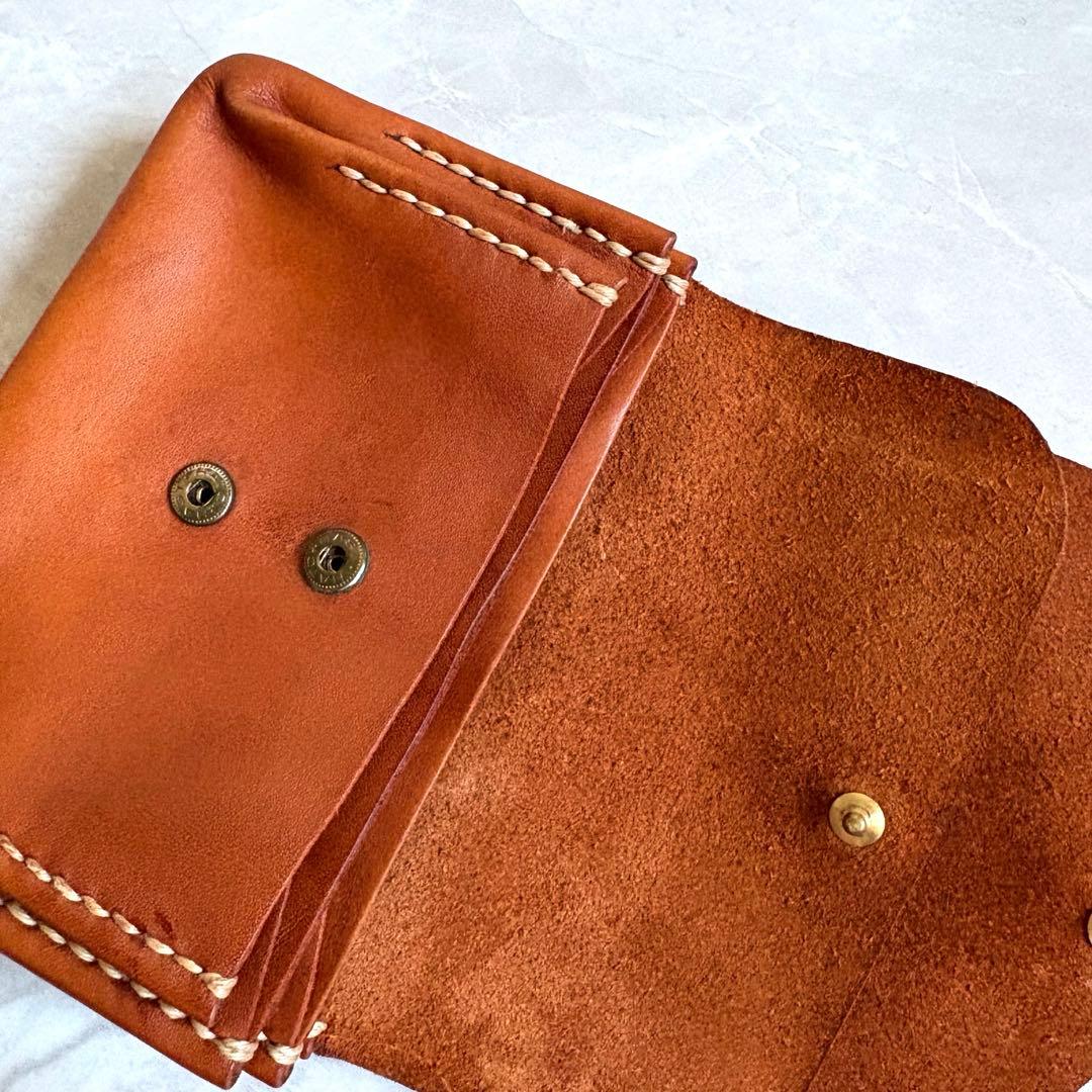 genten ゲンテン レザー折り財布 牛革 ブラウン 美品