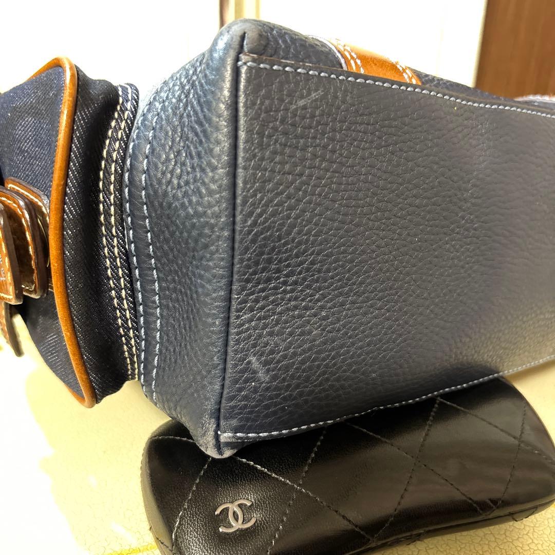 COACH トートバッグ パッチワーク デニム シグネチャー　レザーハンドバック