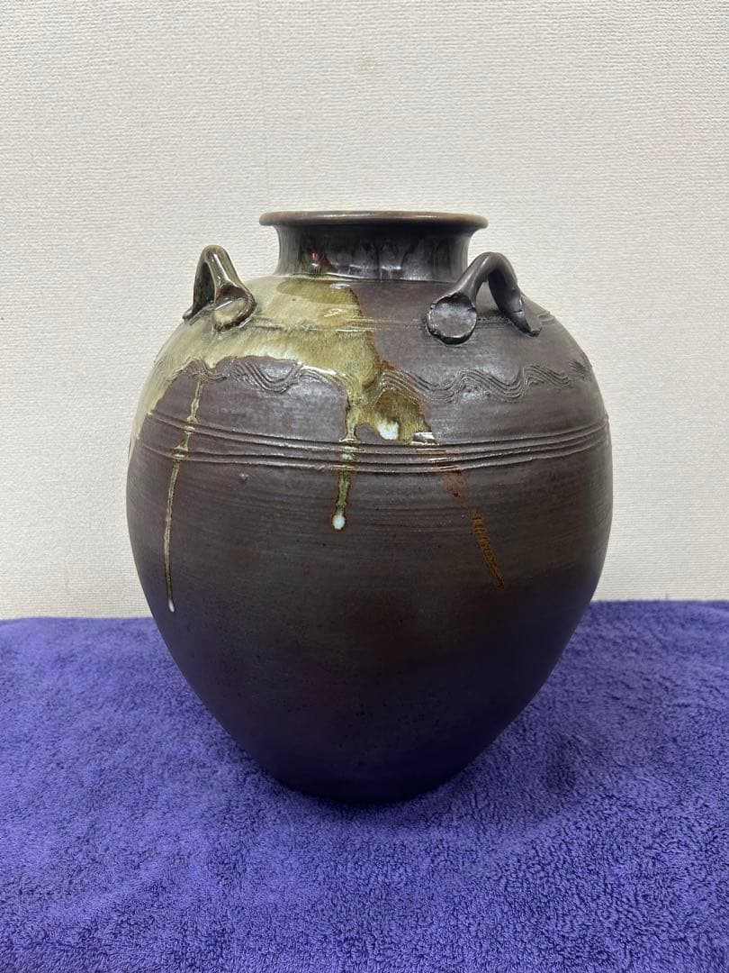 高取焼　壺　大壺