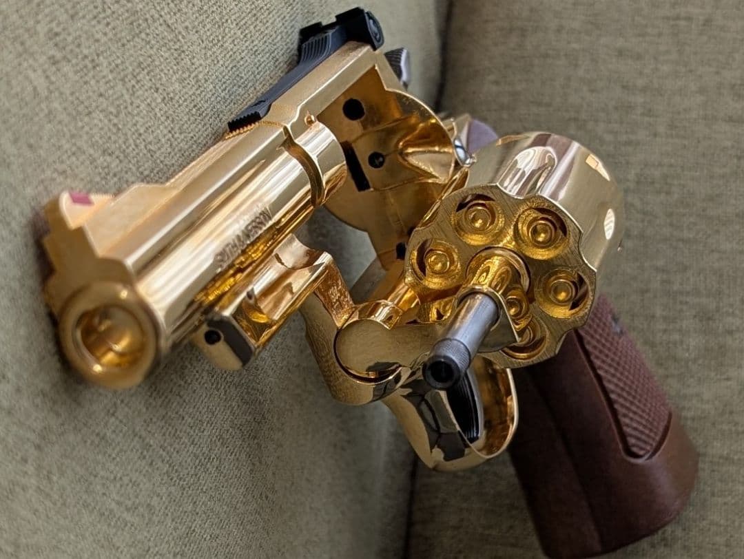 モデルガン コクサイ S&W コンバットマグナム M19 4インチ 24Kメッキ