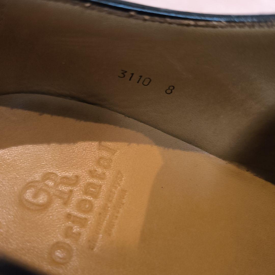 オリエンタルシューズ ブラウン レザー キャップトゥ ドレスシューズ