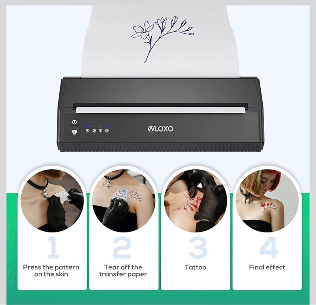 VLOXOタトゥー下絵転写用持ち運びポータブル コピーマシンサーマルコピーマシン