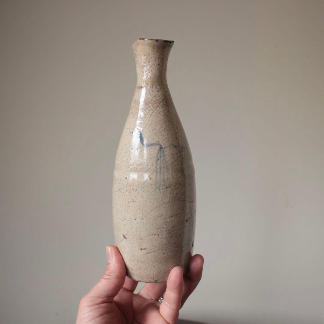 陶胎染付 太白手 徳利 酒器 古美術 古道具 アンティーク