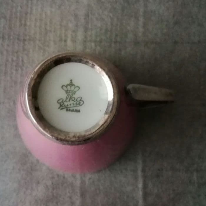 逸品　純銀巻き　蘭花図紋キャビネットカップ　アンティーク　alka製