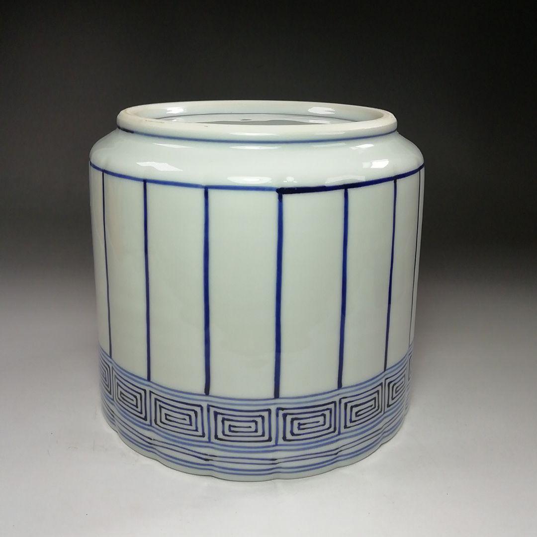 Ｓ７８９　水指　『染付　桶側水指』『橋本喜泉造』　共箱　茶道具