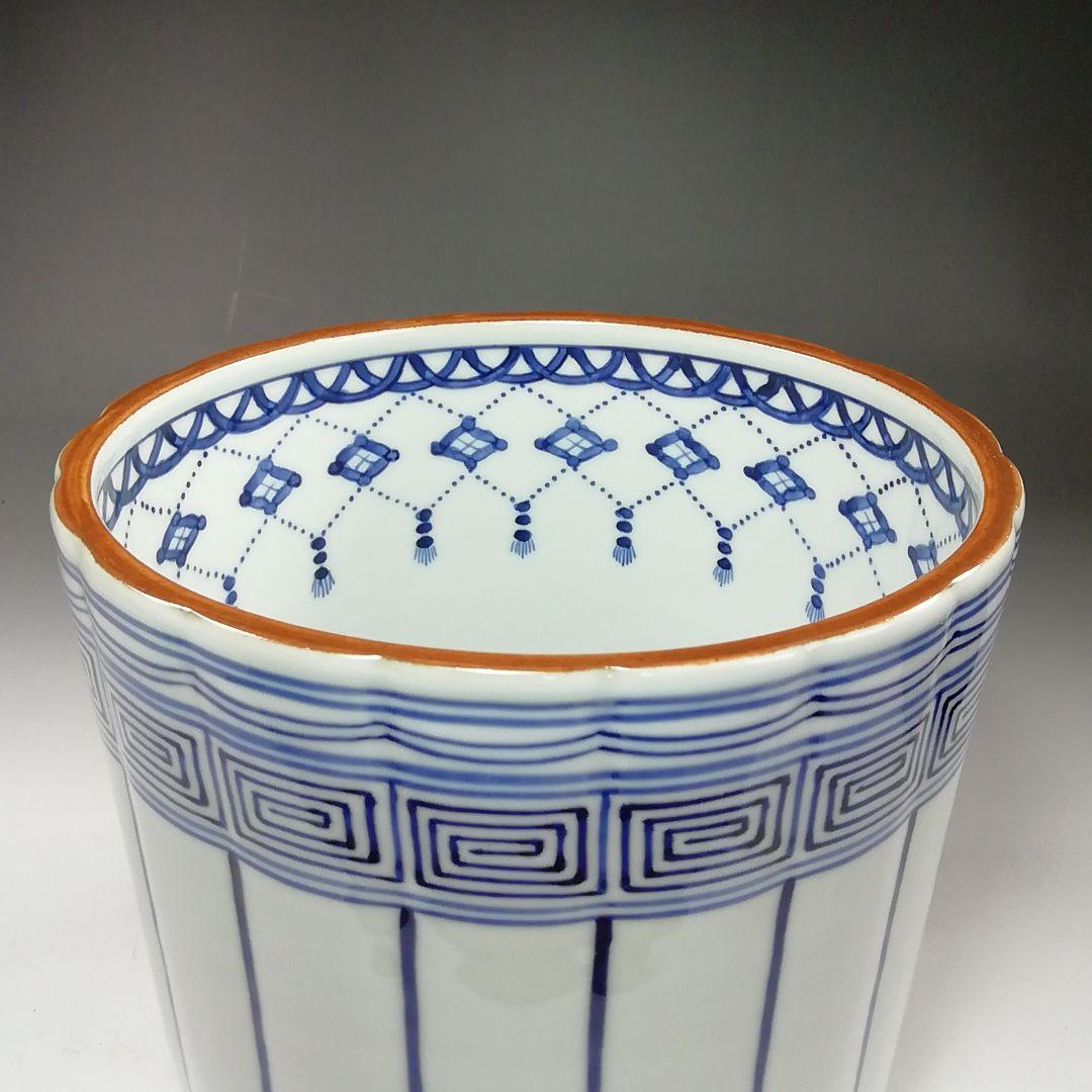 Ｓ７８９　水指　『染付　桶側水指』『橋本喜泉造』　共箱　茶道具