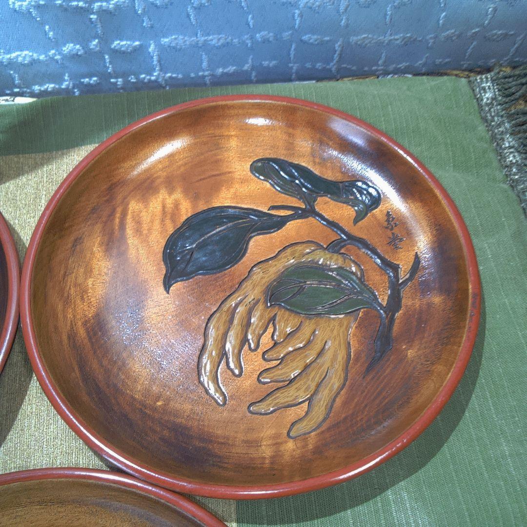 漆器 山中 象堂？果物デザイン 5枚セット