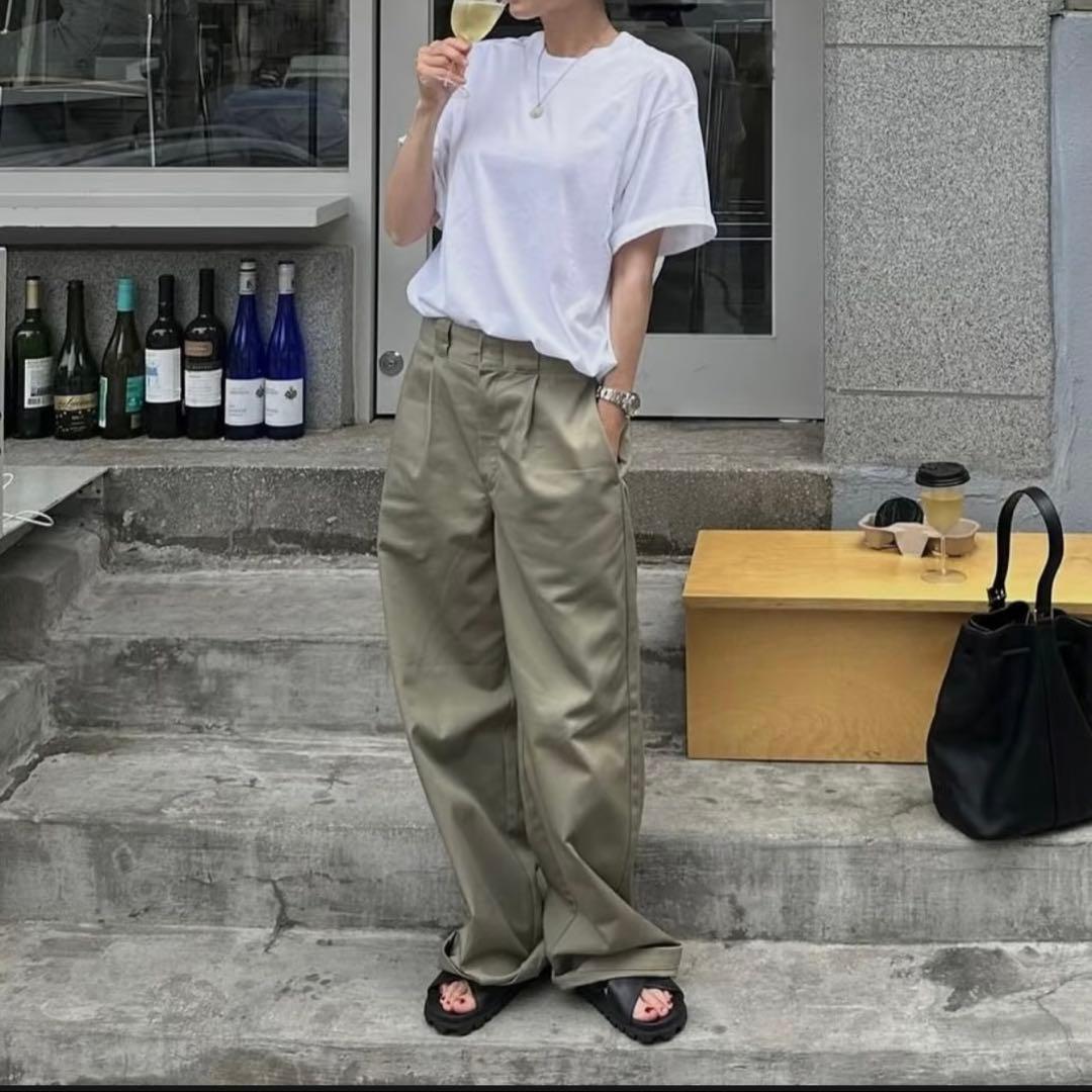 ok.soon×dickies ワイドチノパンツ newベージュ
