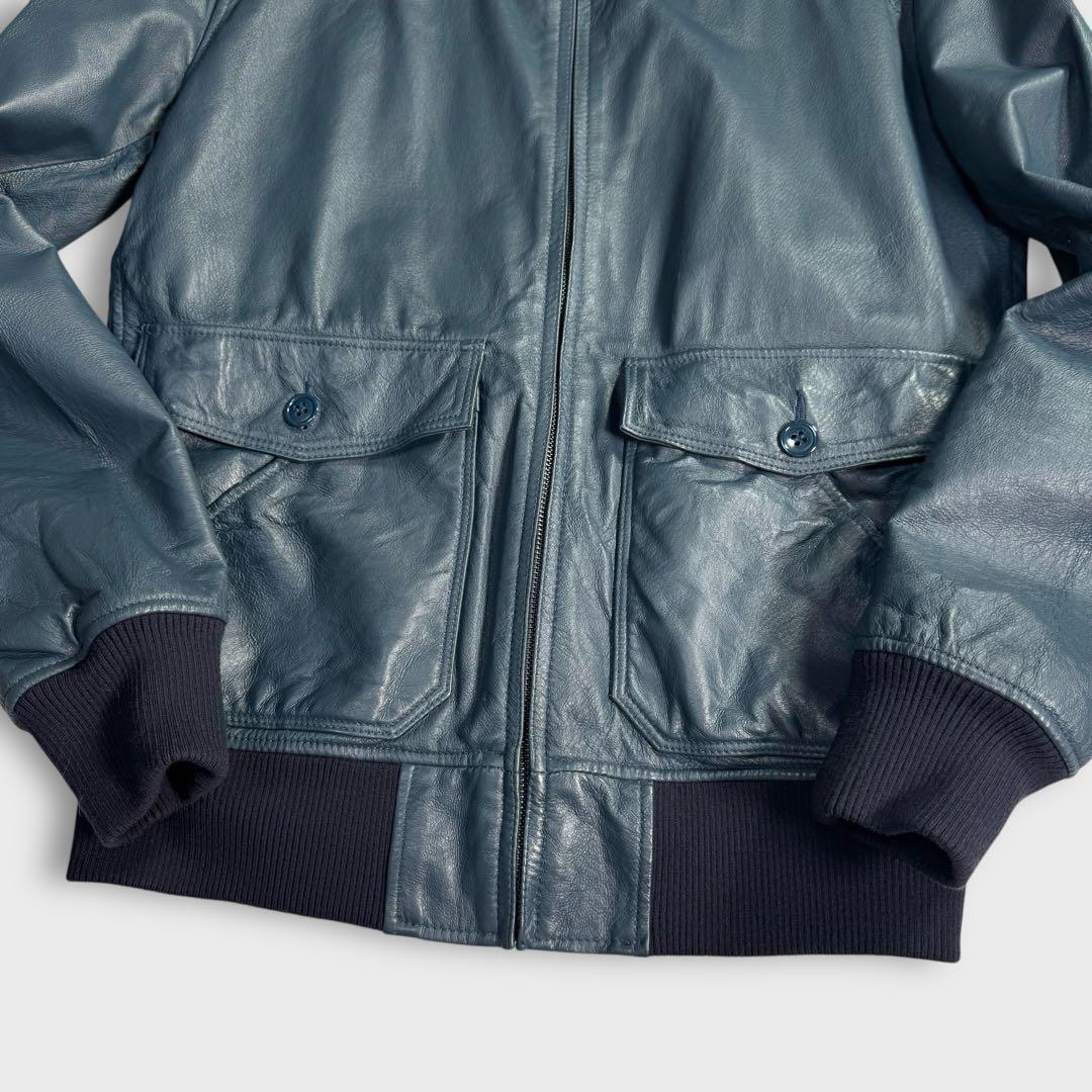 希少 美品 L ヒステリックグラマー レザージャケット ネイビー ライダース