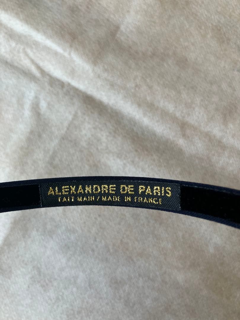 新品ALEXANDRE DE PARIS ネイビー ヘアバンド