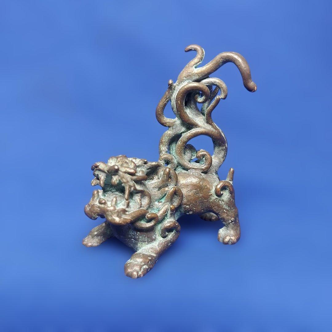 獅子　置物　縁起物　真鍮製または銅製