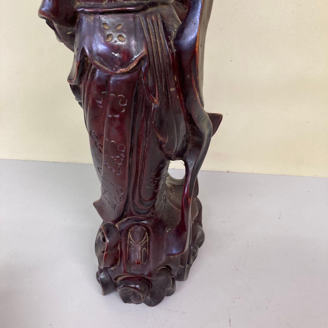 E4 中国美術 木彫り 木彫 彫刻 置物 オブジェ 天女 美人像 飛天 嫦娥