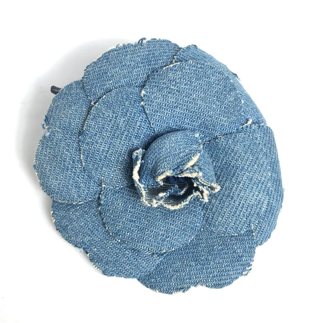 CHANEL シャネル カメリア ブローチ コサージュ デニム コメあり