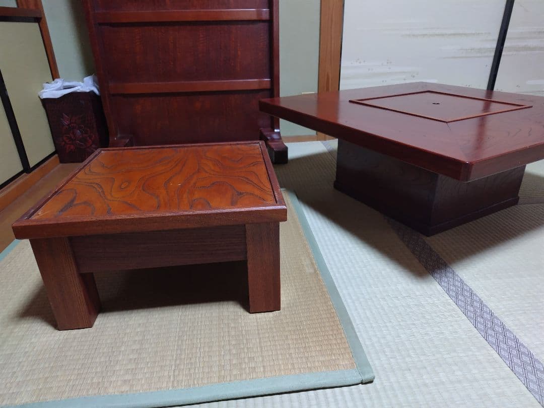 囲炉裏ダイニングテーブル　正方形　銅製火鉢付　灰付