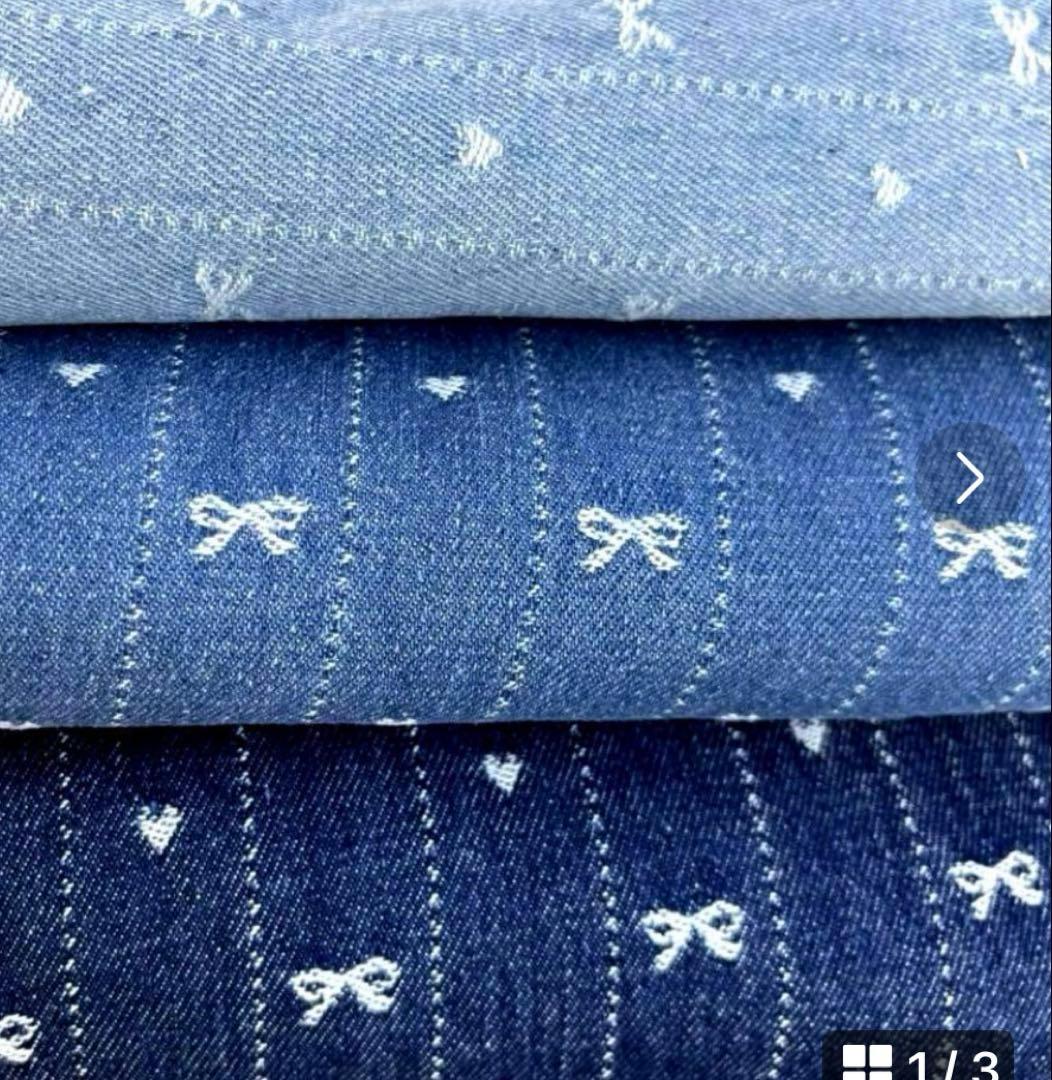 犬服ハンドメイド♡刺繍フリース*デニムリボン刺繍