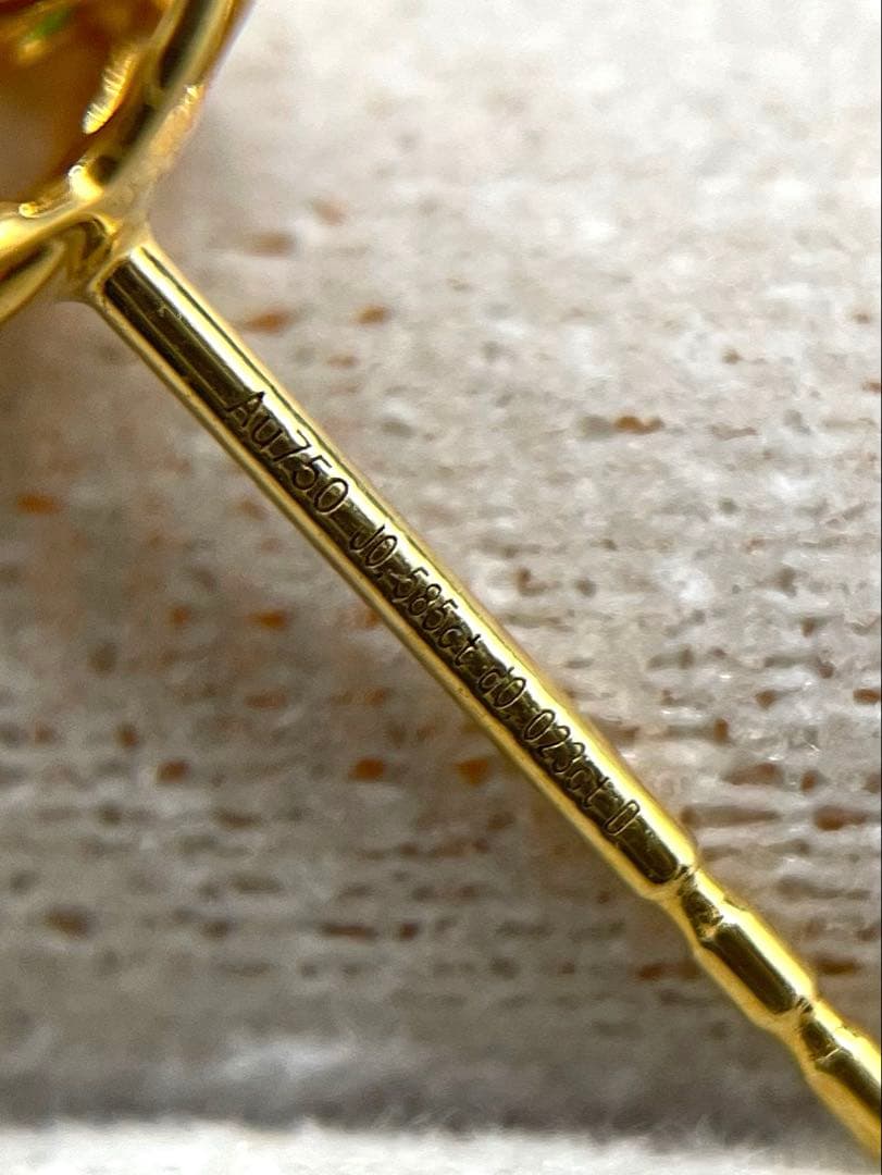 JA114★高級 琅かん翡翠1.156ct ダイヤ K18 ピアス 鑑別金性証付