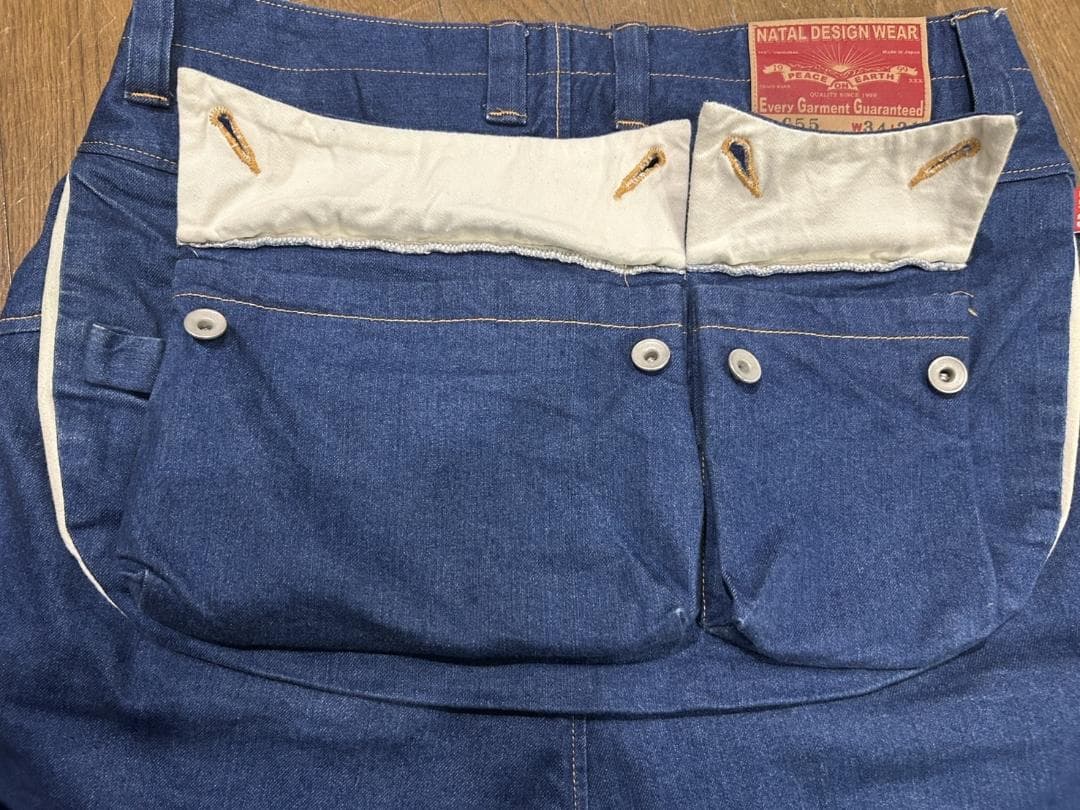 ＊ネイタルデザイン G55 フラップポケット サルエル デニムパンツ W34