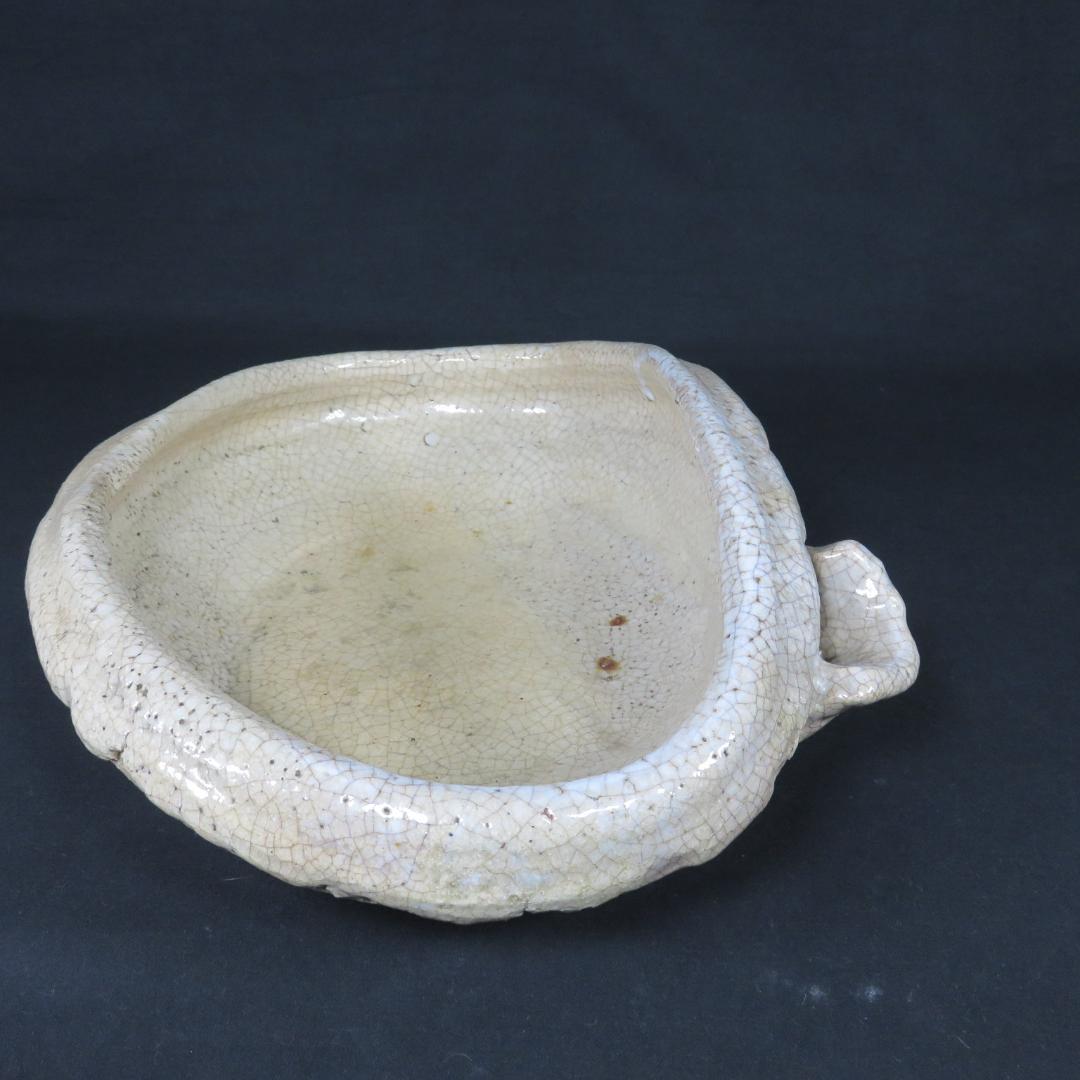 大片口 酒器 志野 水盤 花器 花入 盆 皿 窯傷 手びねり