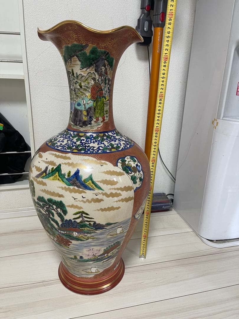 Shine TLS樣限定 七福神 角福刻印あり 豪華色絵 希少 壺 花瓶 金彩