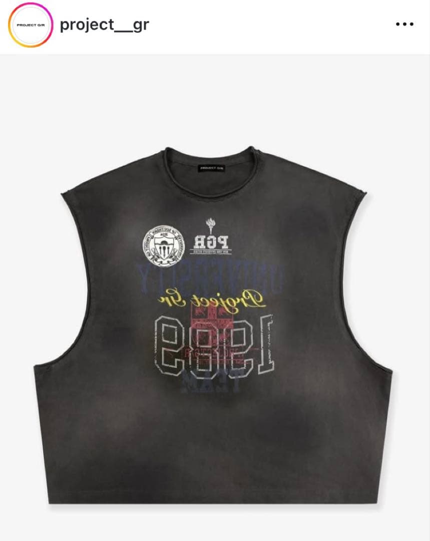 トップス oo2 PROJECT G/R SLEEVELESS T-SHIRT