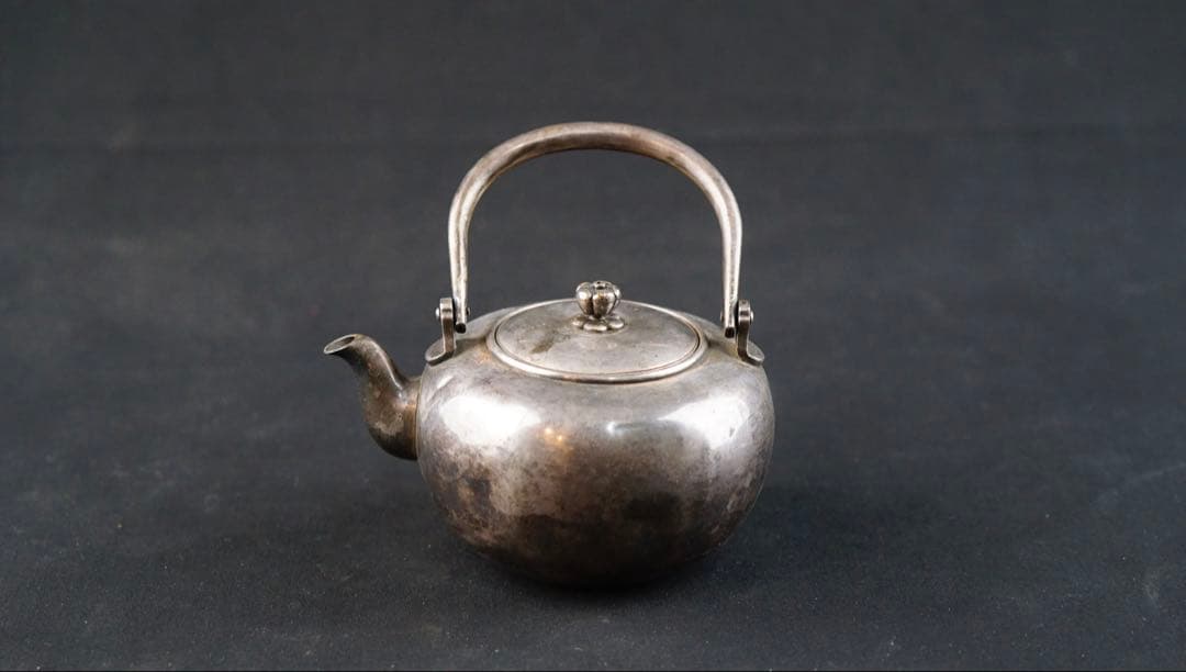 純銀製　湯沸し　銀瓶　煎茶道具　古美術