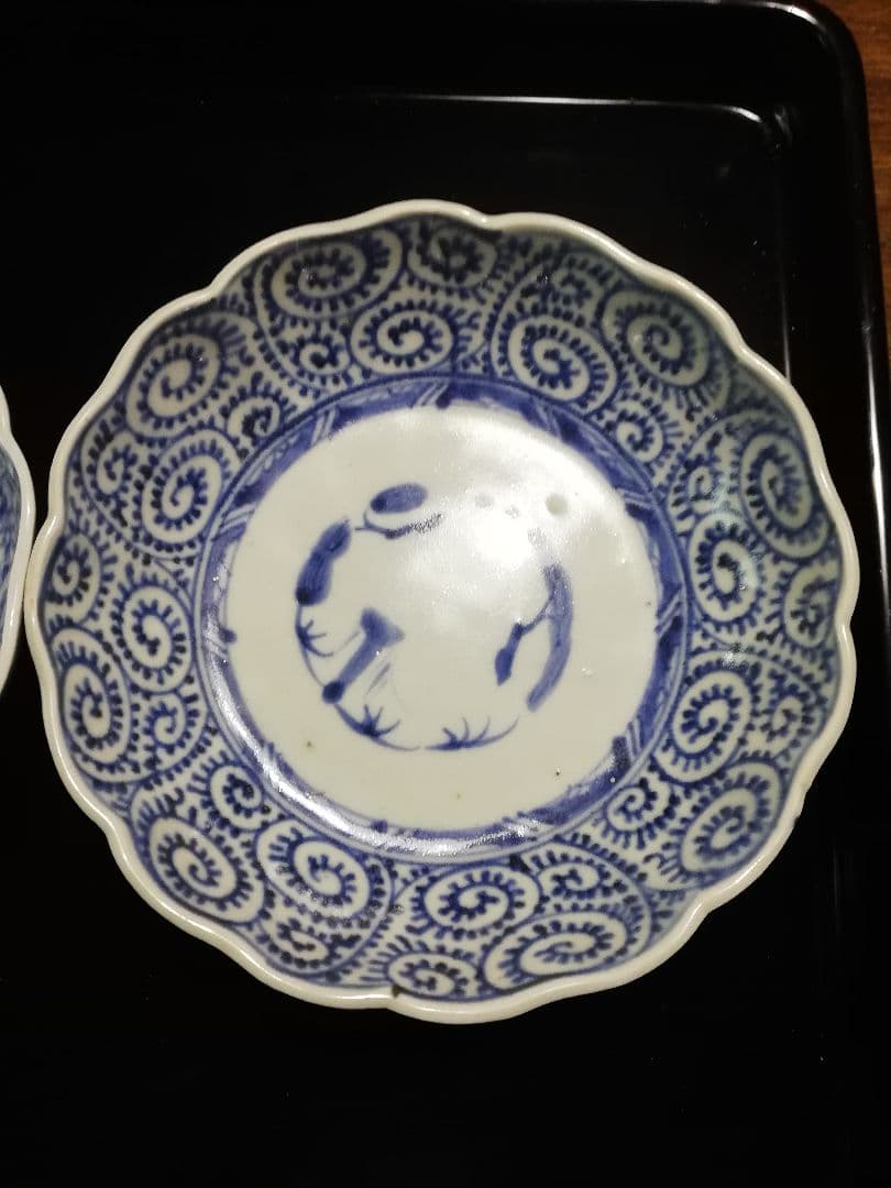 (古伊万里)蛸唐草2枚